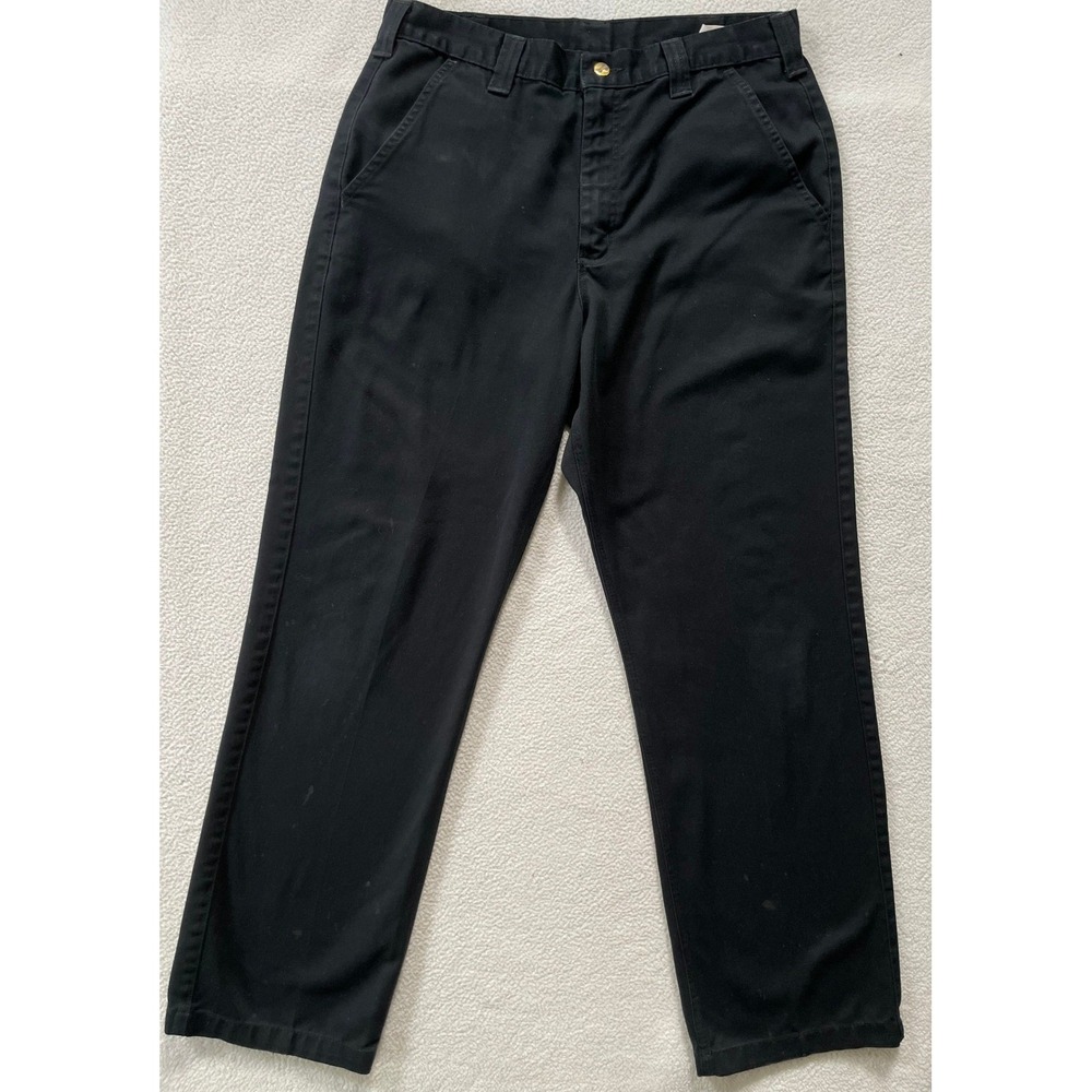 Carhartt Mens 34x32 Blended Twill Pants Black B290 BLK Workwear Trousers Trashed